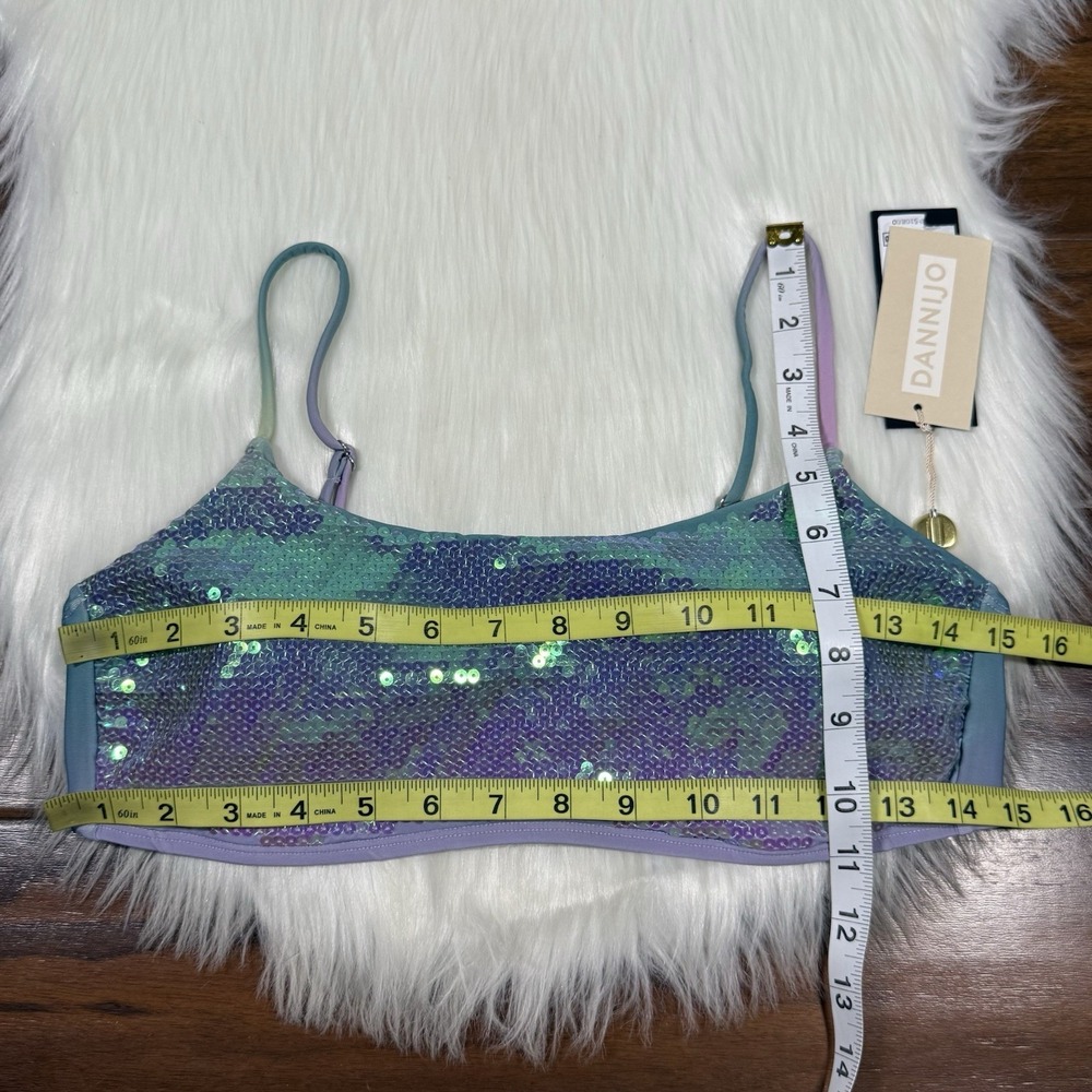 Gianni Bini x Dannijo Size Large Sequin Frankie Top Jayla Bikini Bottom Swimsuit - Picture 3 of 12